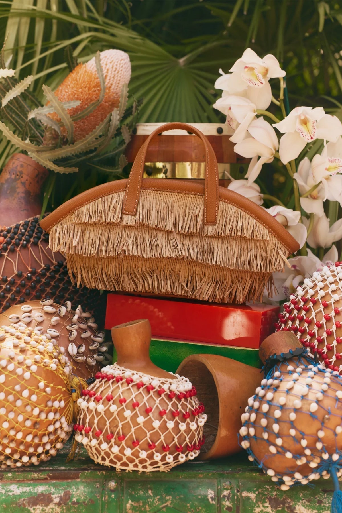 MINI FRINGE MERCADO TOTE IN NATURAL - Romi Boutique