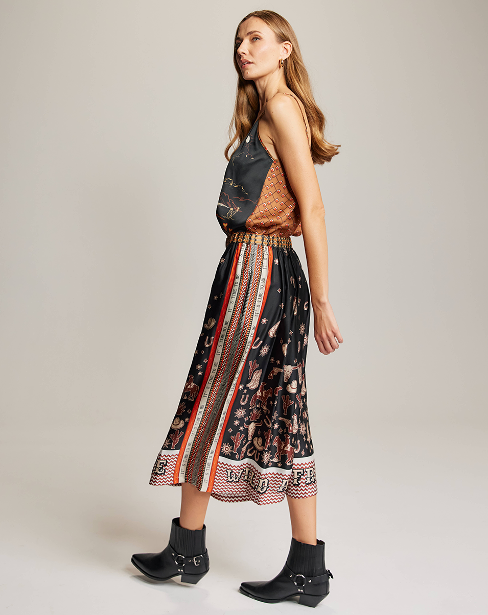 VANESSA MIDI SKIRT IN RODEO