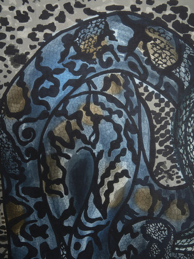 BILLIE SNAKES SCARF IN MEDIUM GREY