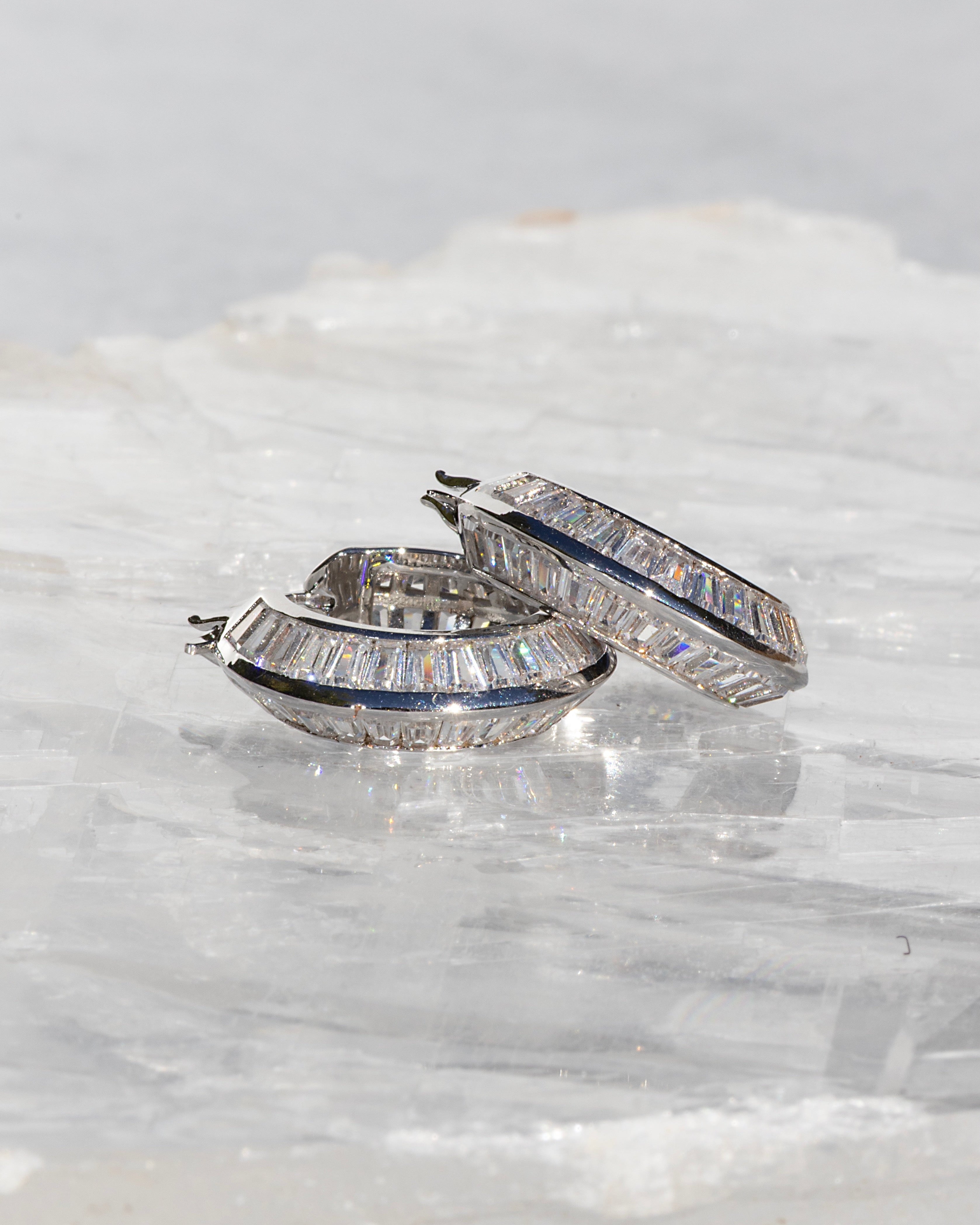 Native Gem Razor Edge Hoop Earring at Romi Boutique