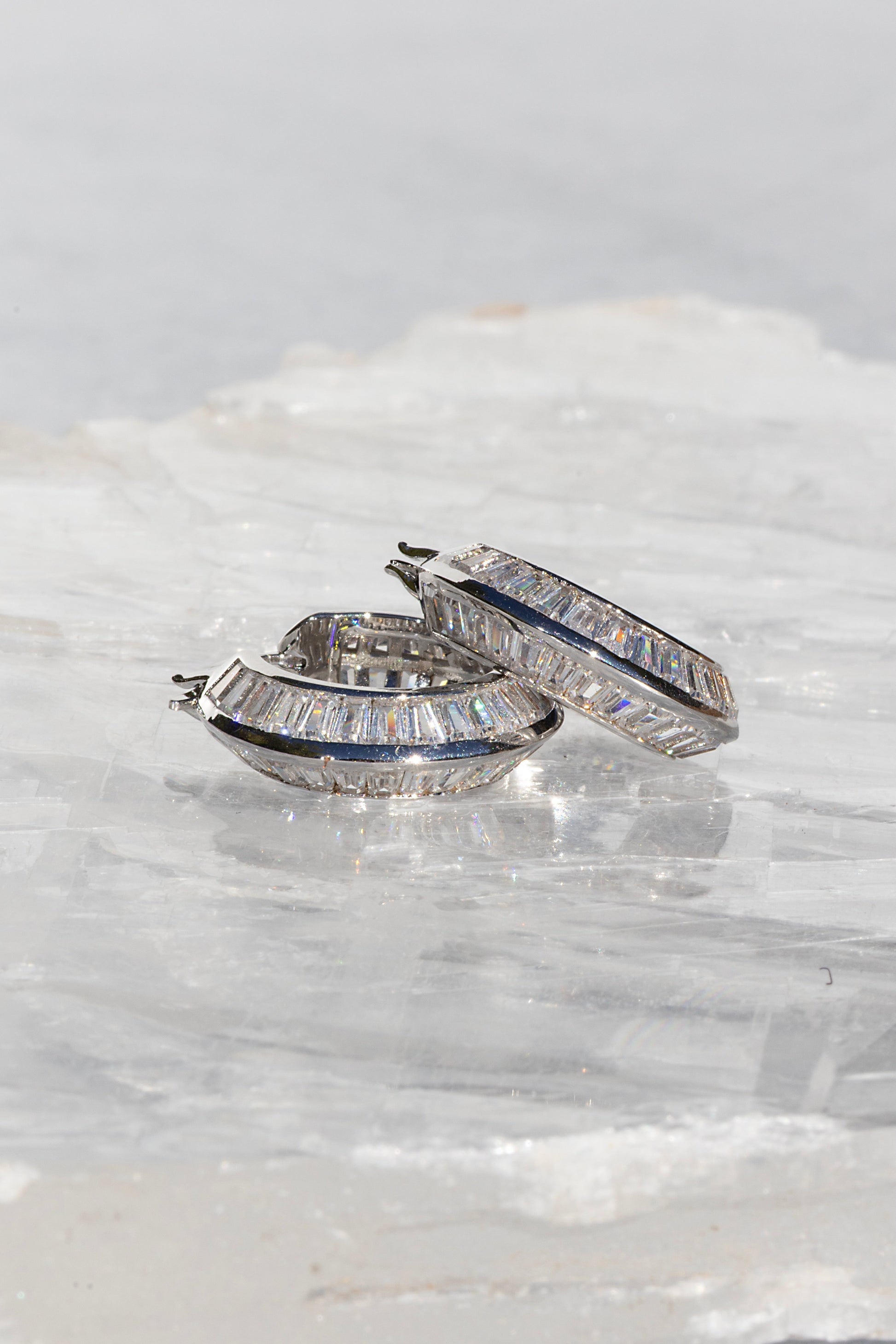 Native Gem Razor Edge Hoop Earring at Romi Boutique