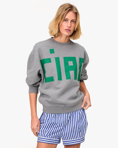 OVERSIZED CIAO SWEATSHIRT IN GREY MELANGE
