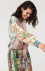 Me369 VANESSA PRINTED L'AMOUR MIDI SKIRT at Romi Boutique