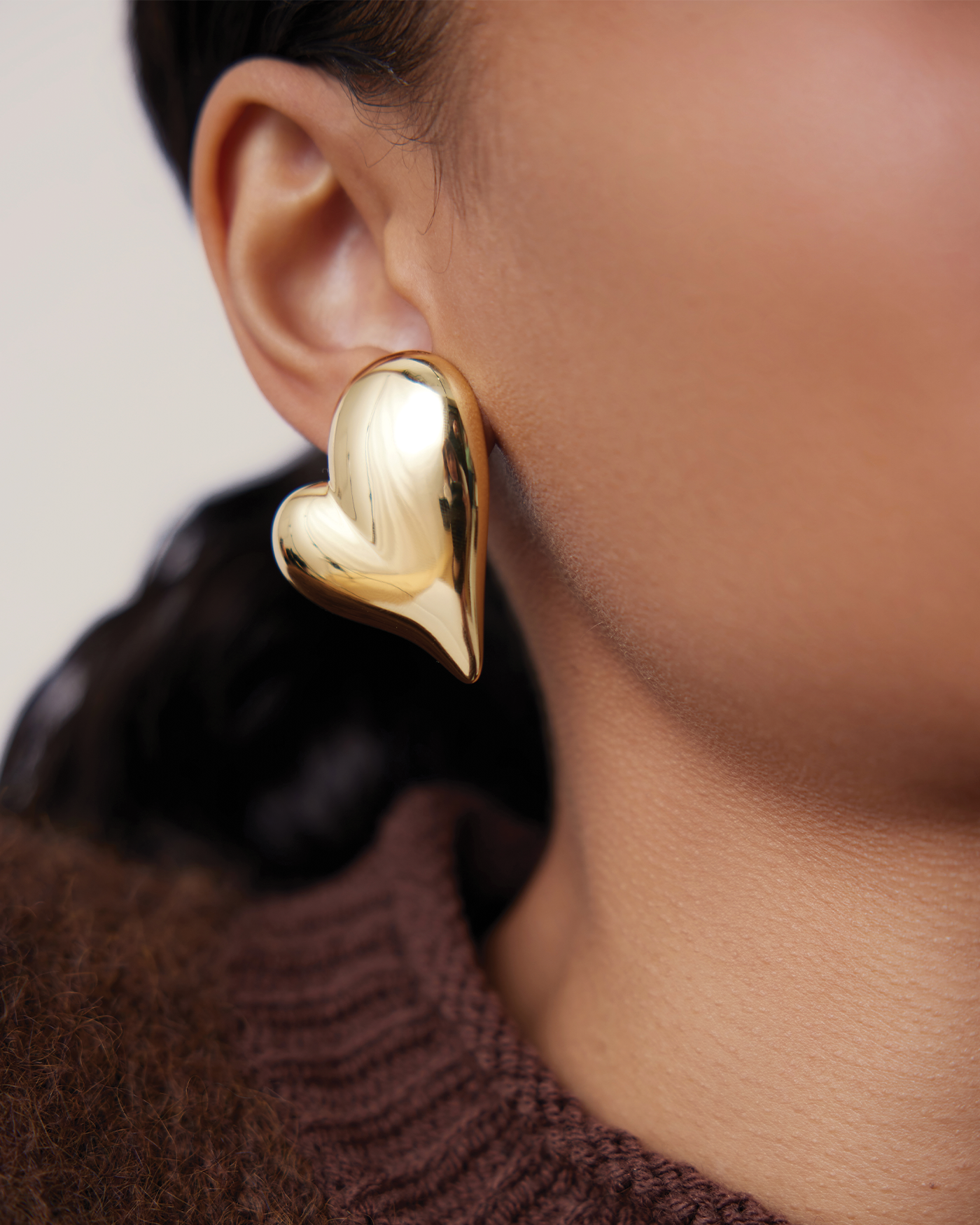 Jenny Bird Mega Art Heart Symmetrical Button Earrings at Romi Boutique