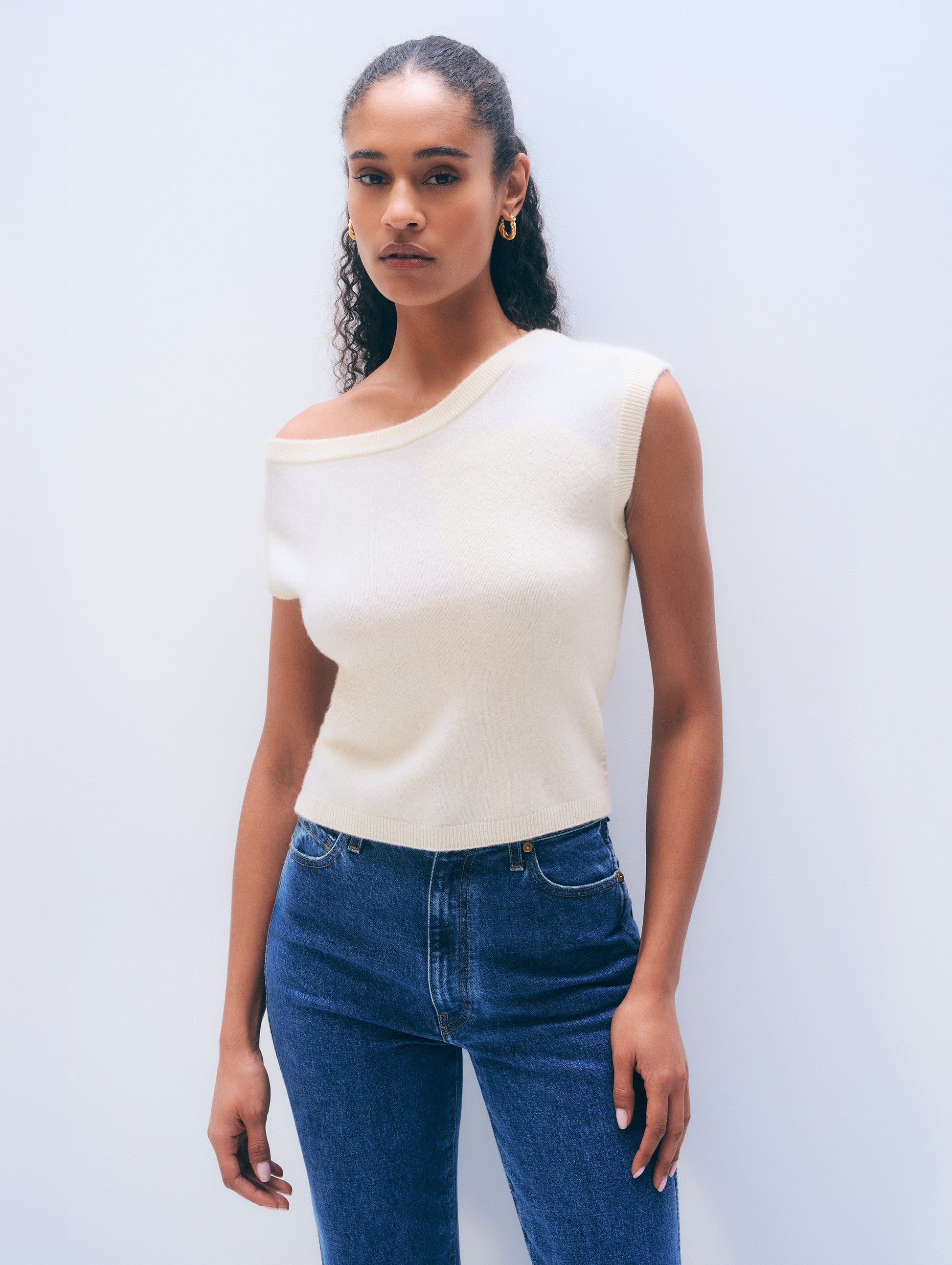 White & Warren CASHMERE OFF SHOULDER TOP at Romi Boutique