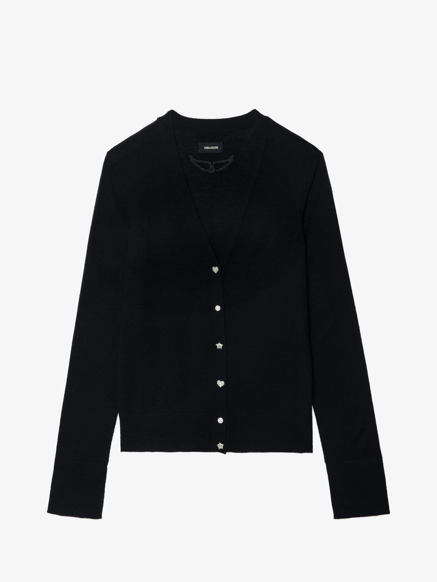 JEMMA WOOL CARDIGAN IN BLACK