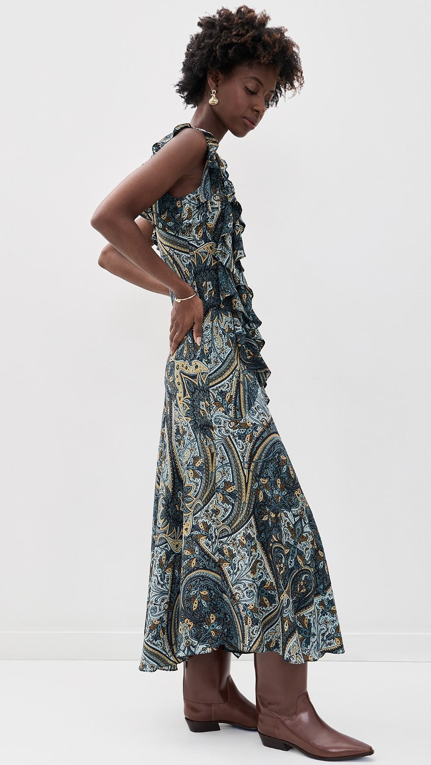 Ameline Sleeveless Silk Dress