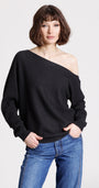 Minnie Rose CASHMERE OFF THE SHOULDER TOP at Romi Boutique
