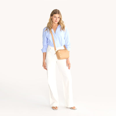 EVAN CROSSBODY SMALL IN TOAST TAN/BRUSHED GOLD