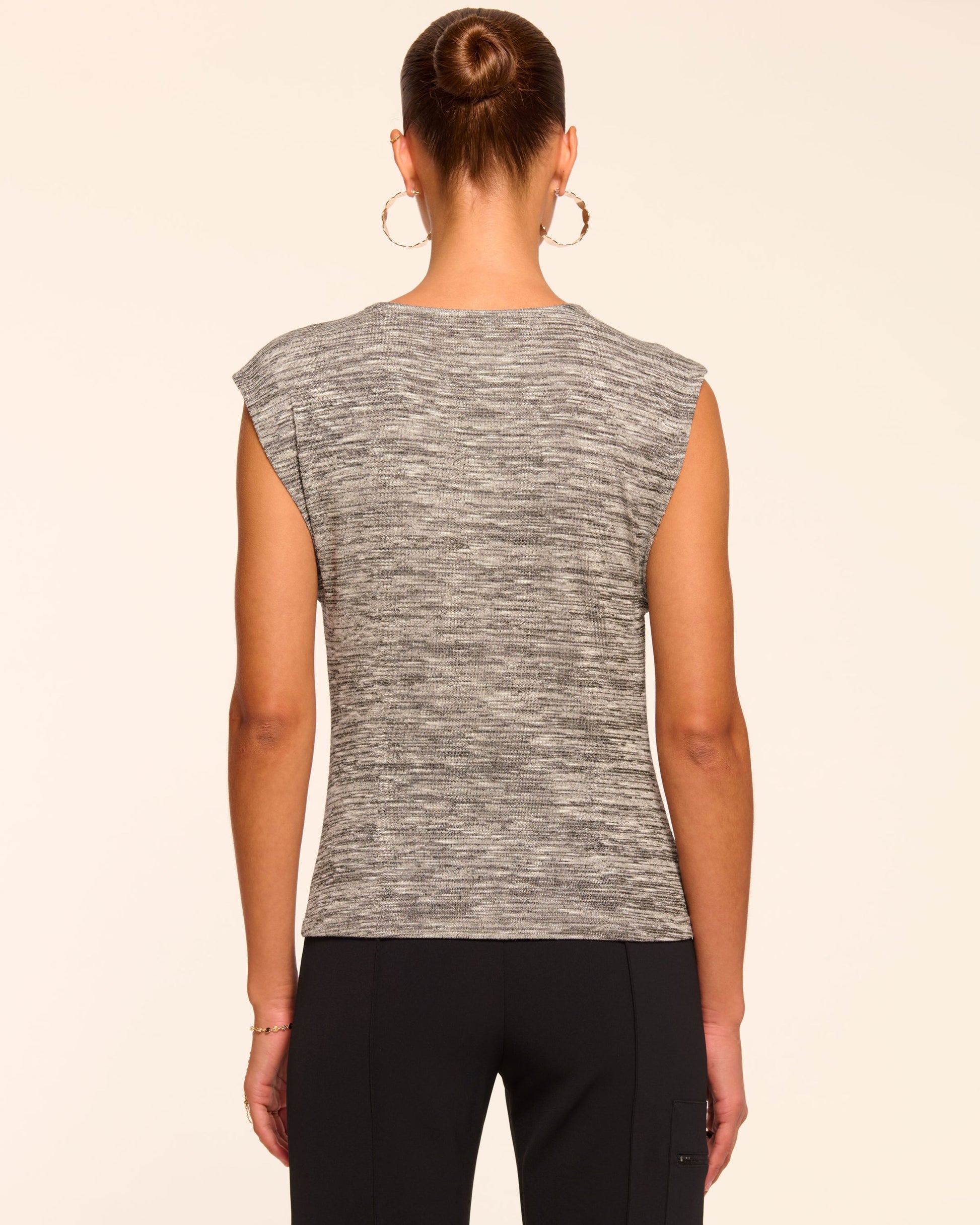 Ramy Brook AZUL LUREX KNIT COWL NECK TOP at Romi Boutique