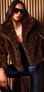 Generation Love LEXY LEOPARD FAUX FUR JACKET at Romi Boutique