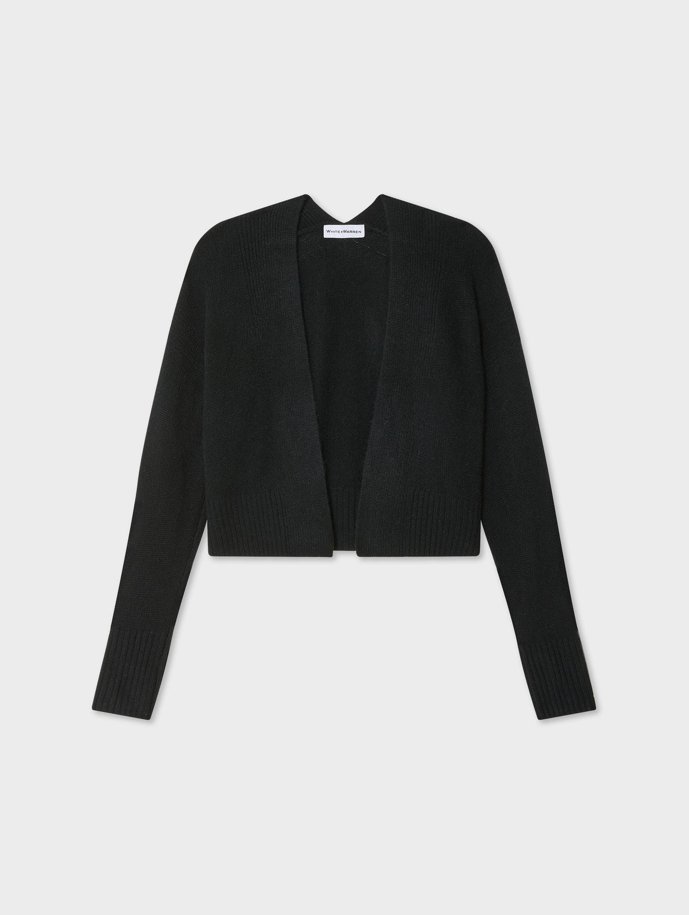 CASHMERE FEATHERWEIGHT OPEN CARDIGAN IN BLACK