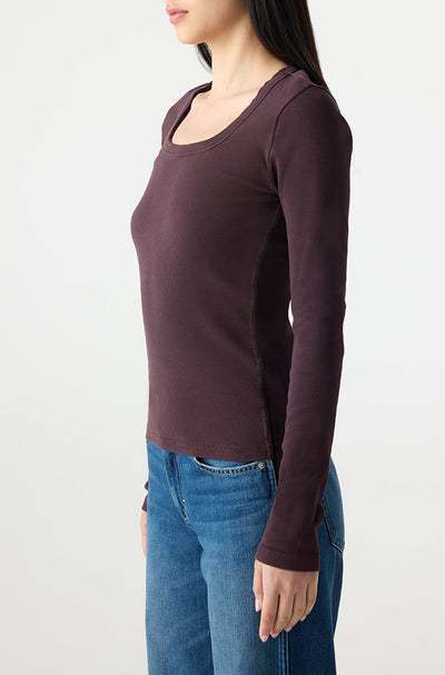 ANGELINA LONG SLEEVE IN AUBERGINE