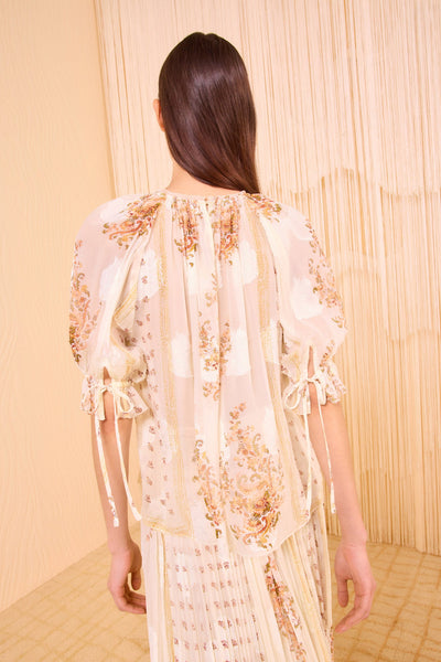 PIPPA SHORT SLEEVE BLOUSE IN ALABASTER