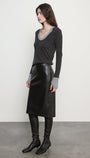 Enza Costa Fine Cashmere Easy Cuffed U Shirt at Romi Boutique