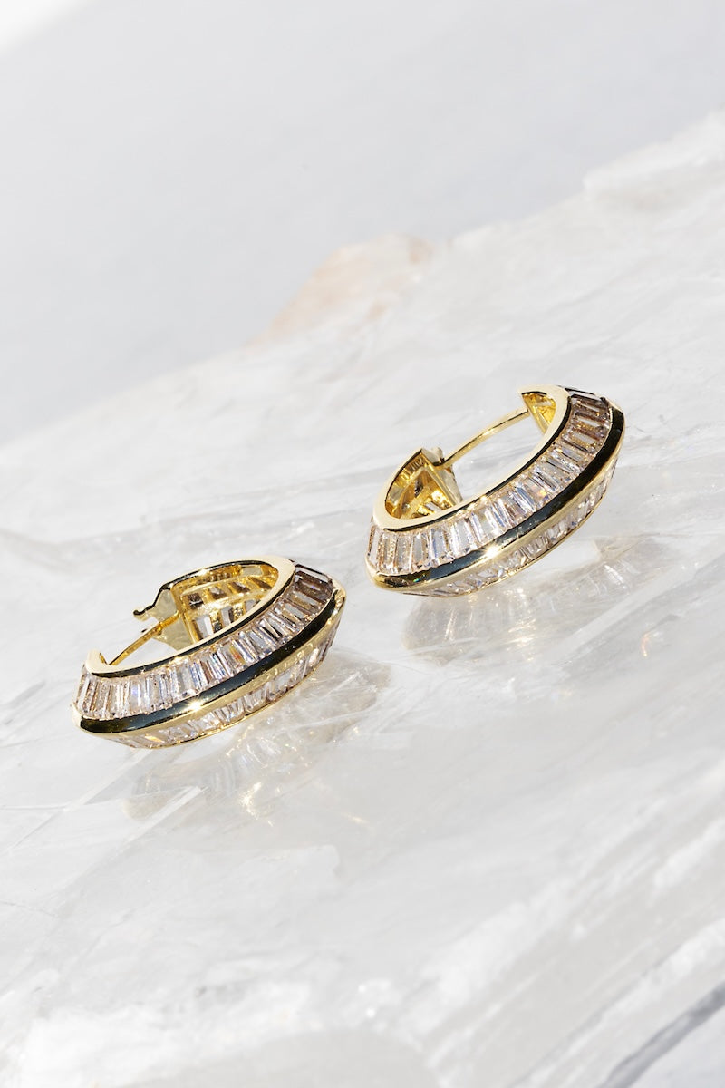 Native Gem Razor Edge Hoop Earrings at Romi Boutique