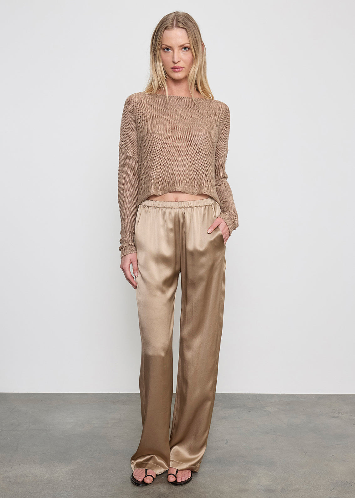 Linen Open Bateau Top