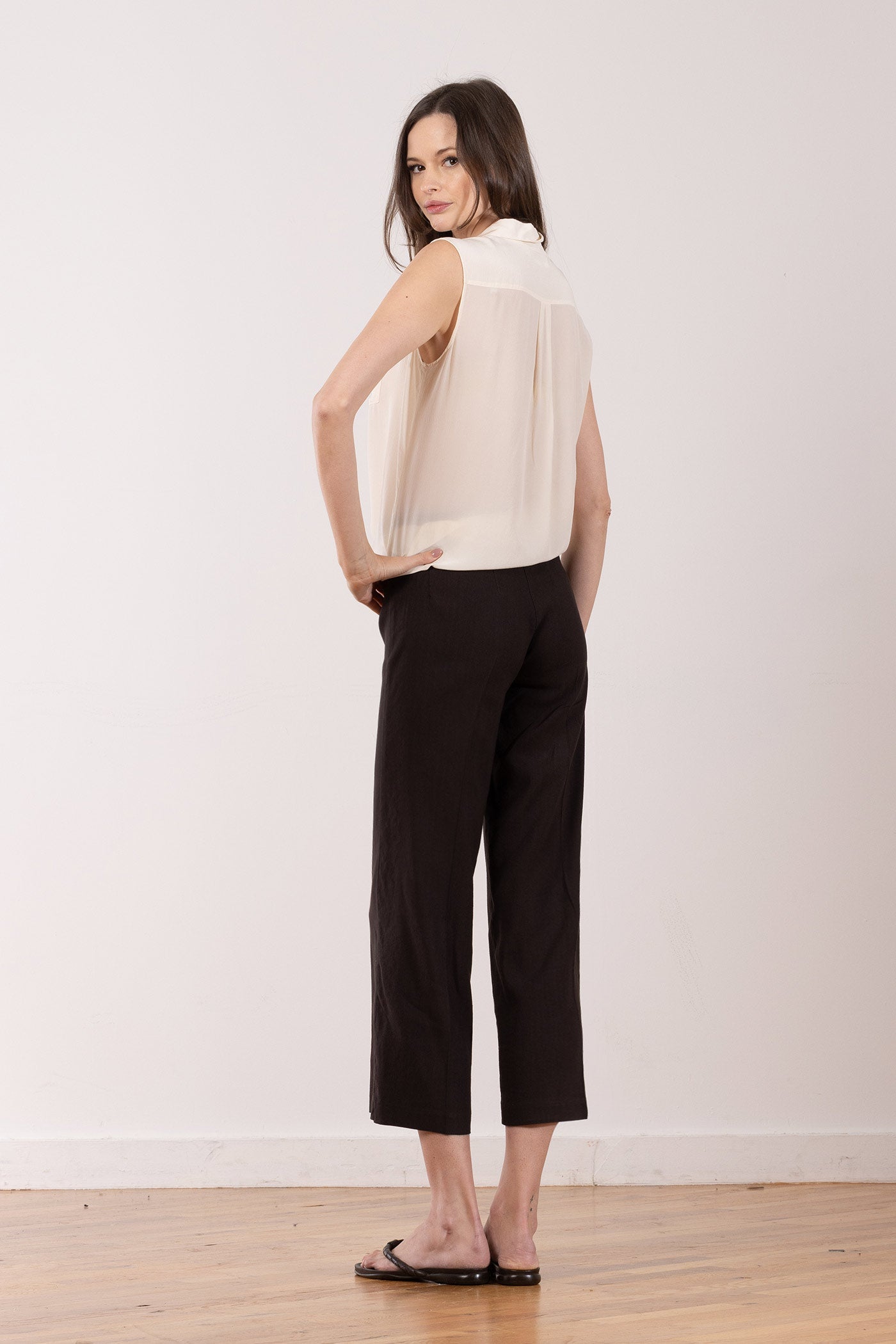 ALEX LINEN PANT IN ESPRESSO - Romi Boutique