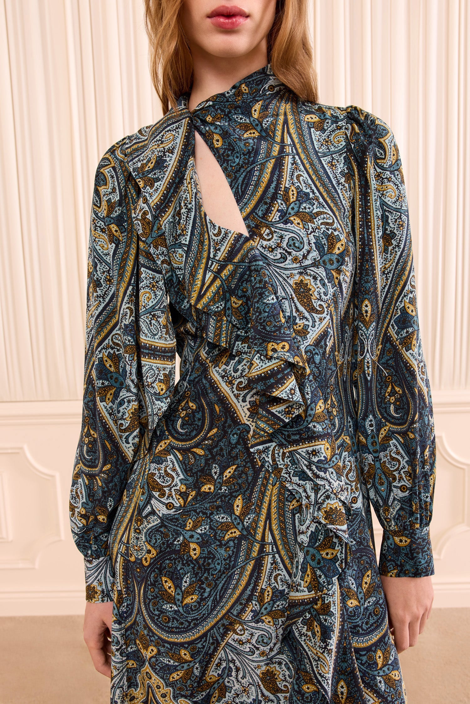 Sabrina Long Sleeve Silk Dress