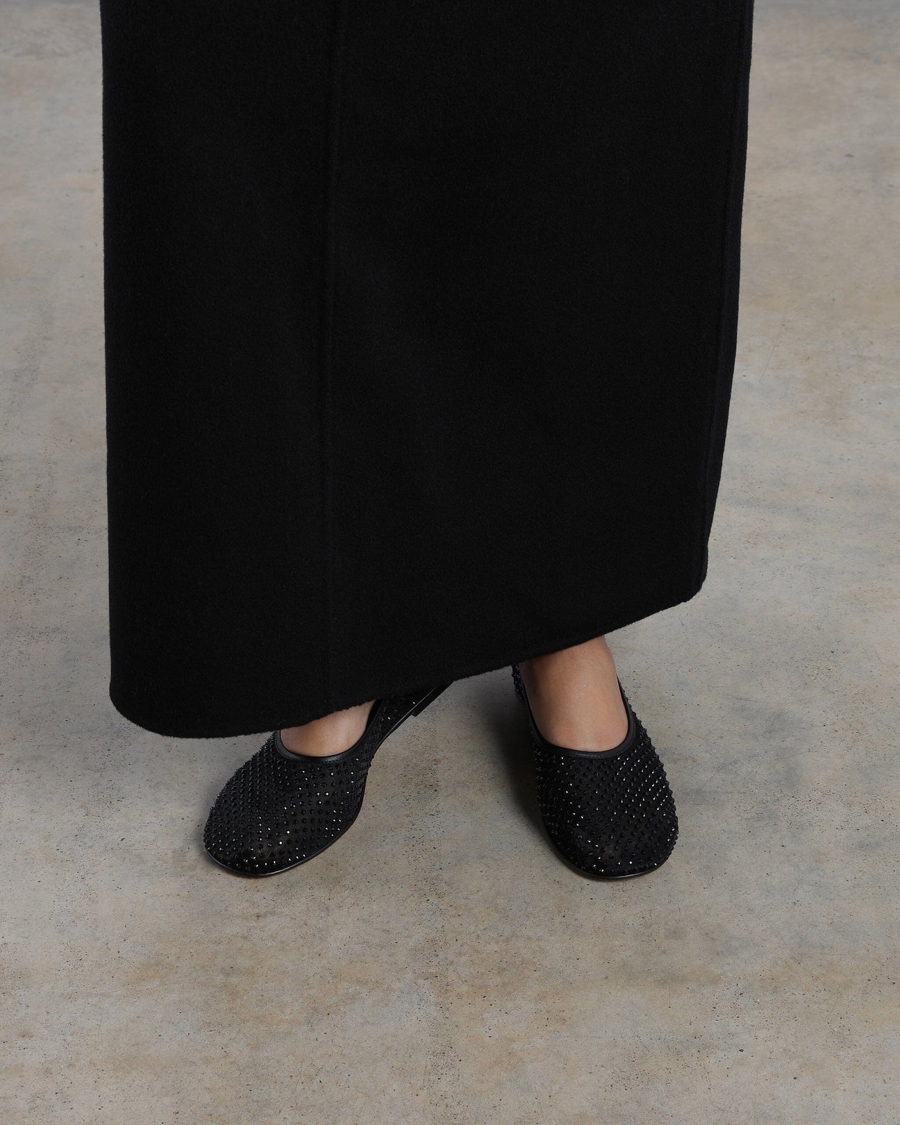 BALLA CRYSTALS FLAT IN BLACK