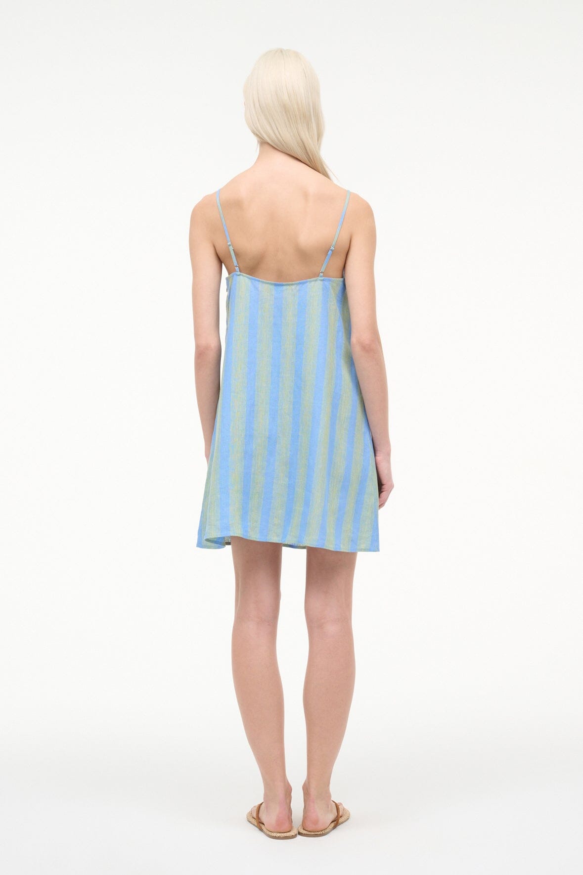 Staud LAURA LINEN MINI DRESS at Romi Boutique