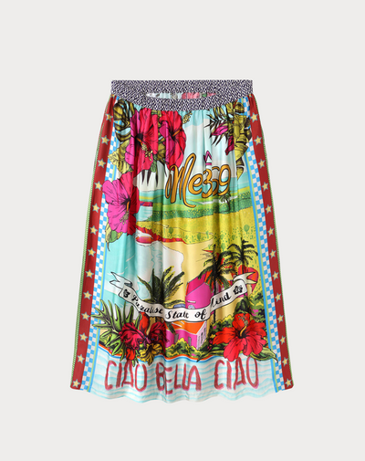 VANESSA PRINTED MIDI SKIRT IN TWISTED LOVE