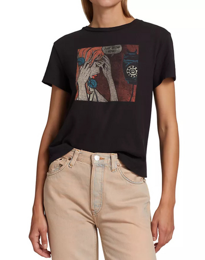 CLASSIC TEE JUST SEND WINE IN WASHED BLACK