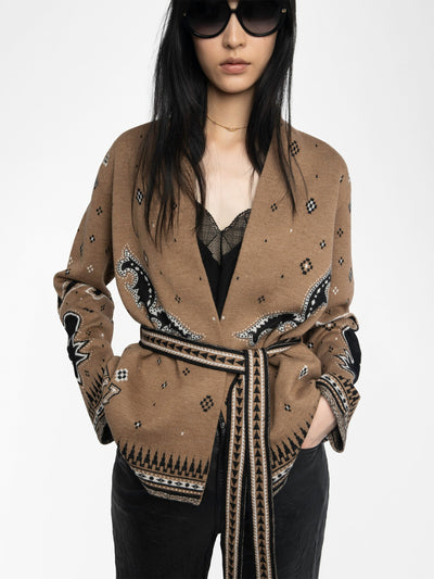 KALA WOOL CARDIGAN IN DAIM