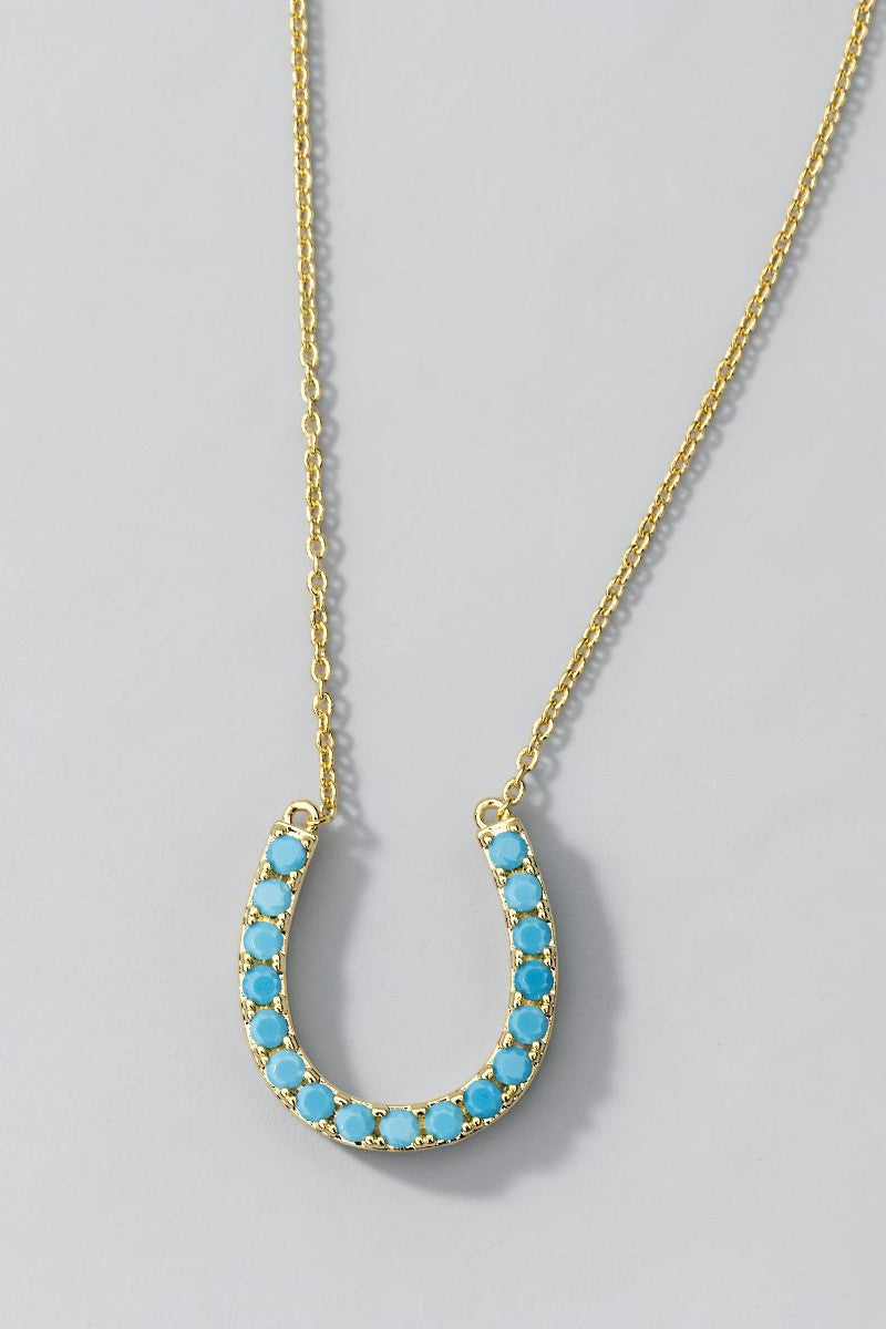 Native Gem Lucky Horseshoe Necklace at Romi Boutique