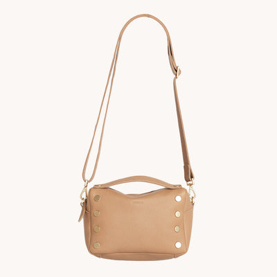 EVAN CROSSBODY SMALL IN TOAST TAN/BRUSHED GOLD