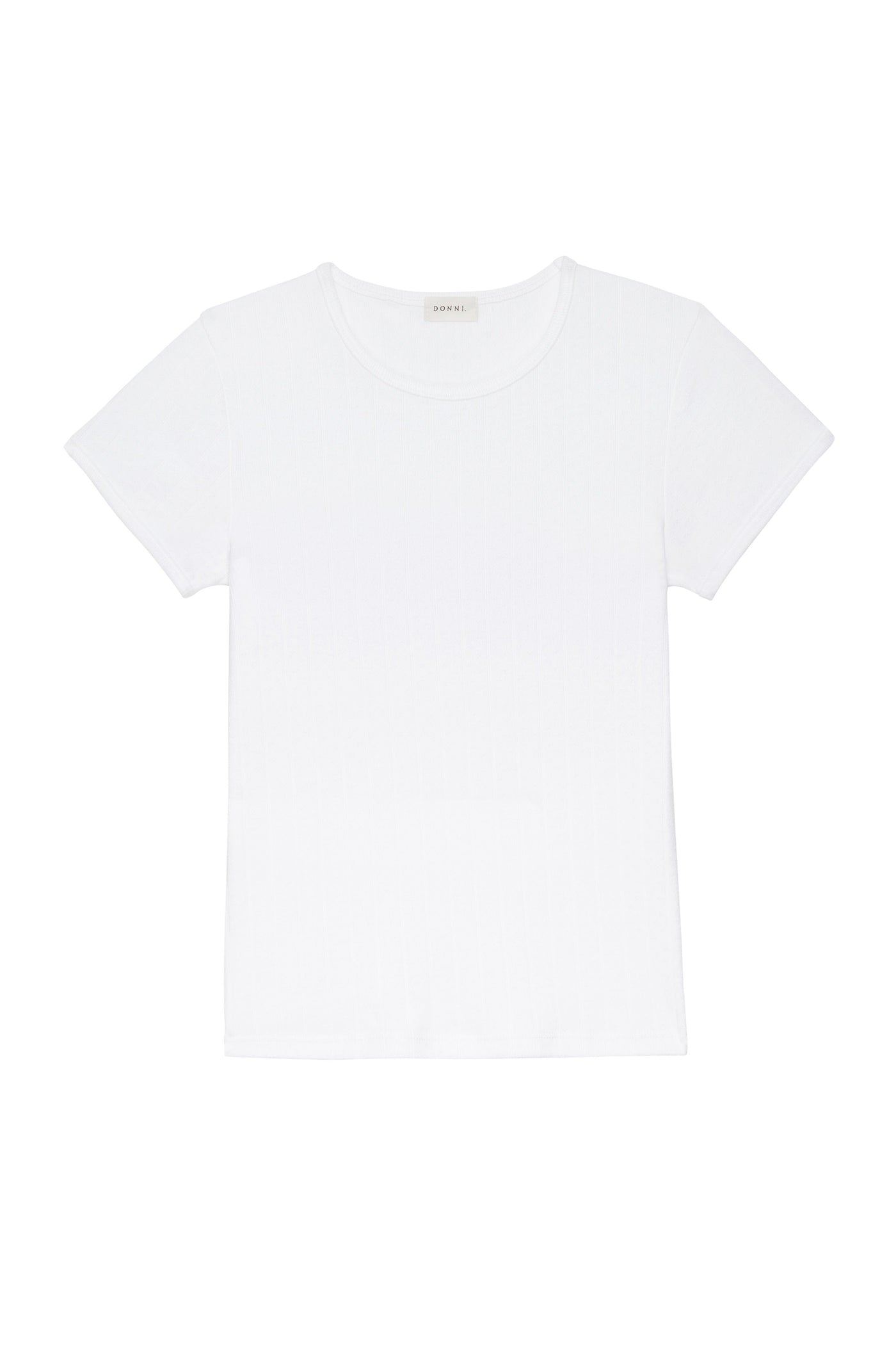 THE POINTELLE BABY TEE IN POWDER