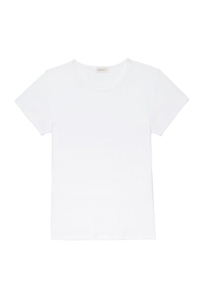 THE POINTELLE BABY TEE IN POWDER