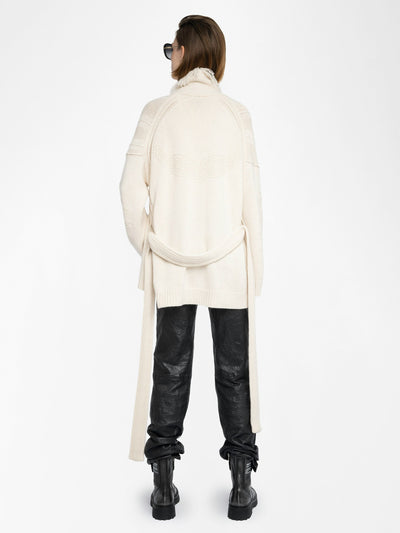ALPA MID-LENGTH COAT IN ECRU