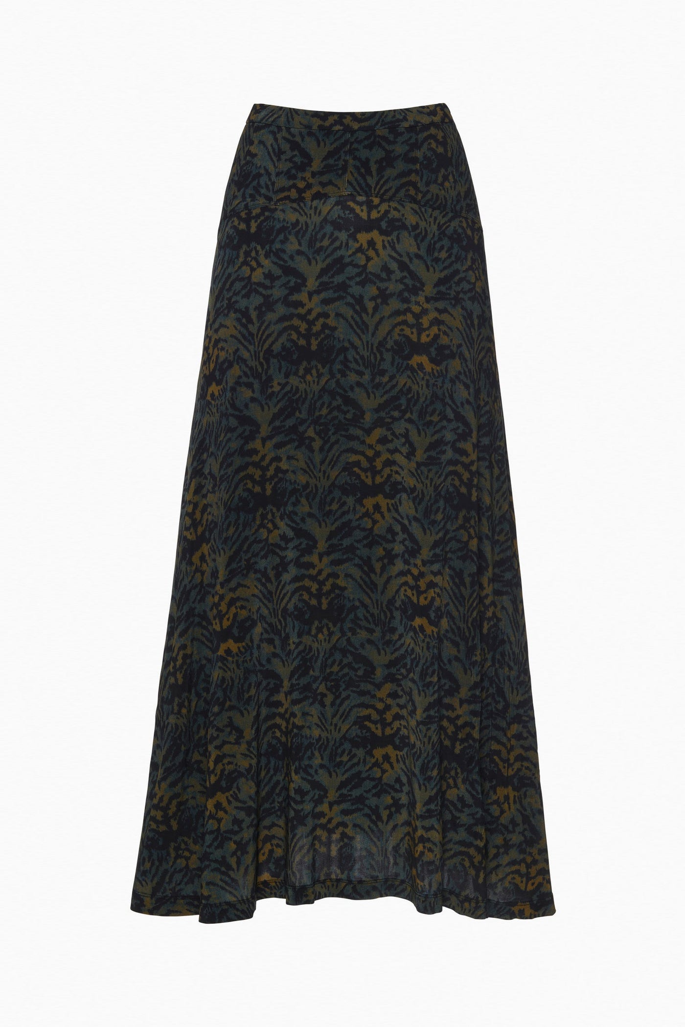 PAOLA JERSEY HIGH WAIST MIDI SKIRT IN DESERT JASPER