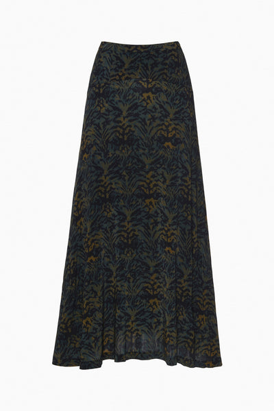 PAOLA JERSEY HIGH WAIST MIDI SKIRT IN DESERT JASPER