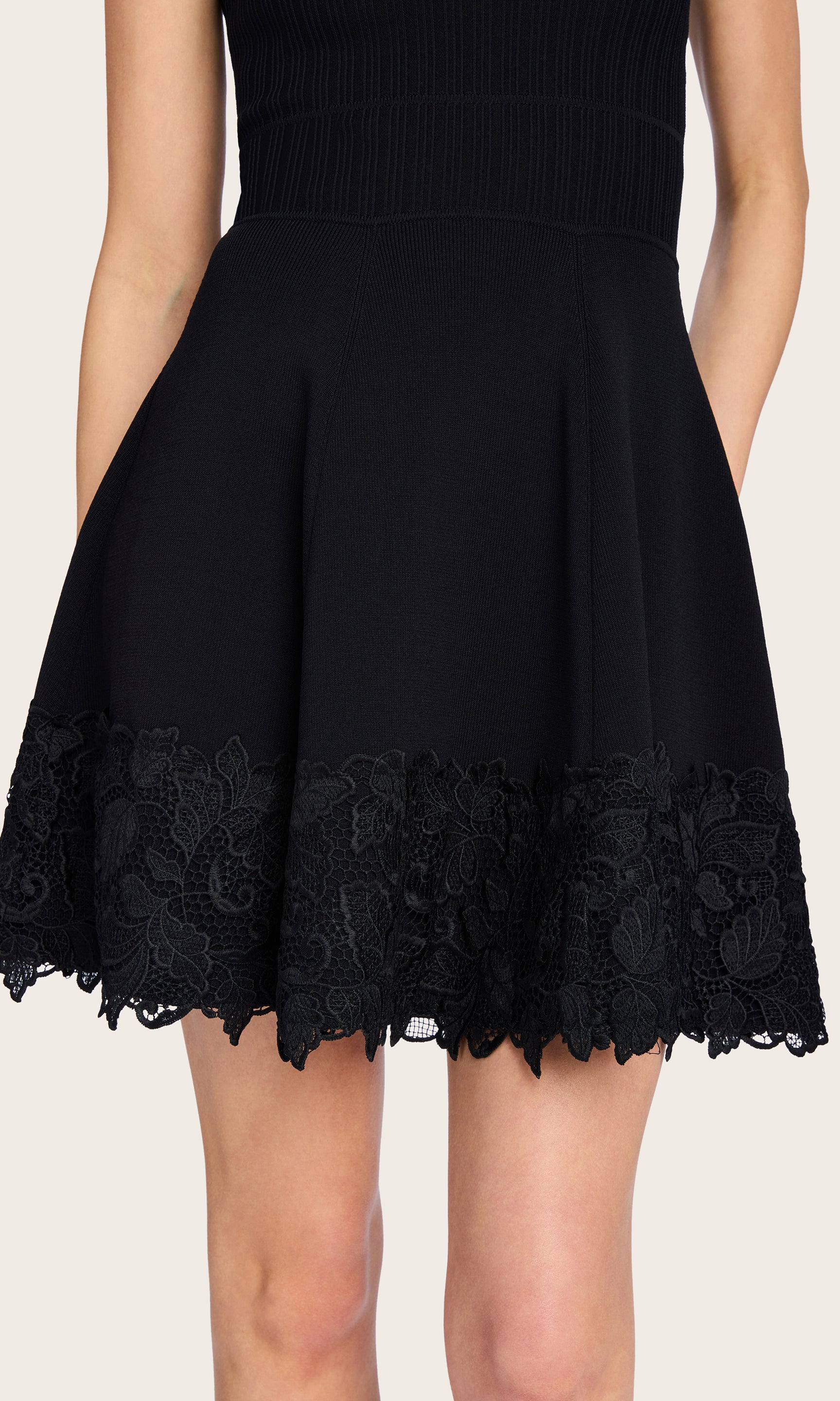 Generation Love ORPHEUS LACE COMBO RIB DRESS at Romi Boutique