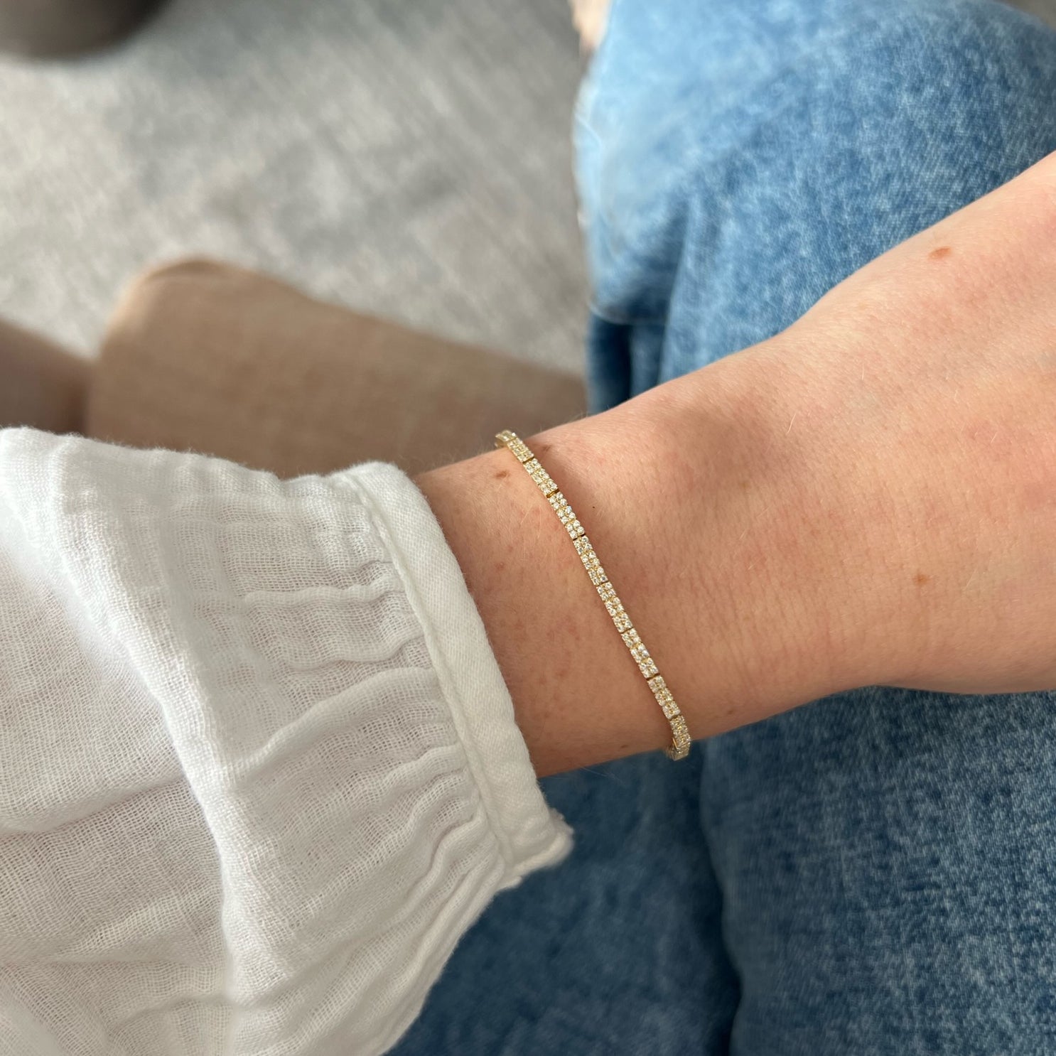 EF Collection Diamond Double Row Eternity Bracelet at Romi Boutique