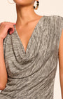 Ramy Brook AZUL LUREX KNIT COWL NECK TOP at Romi Boutique
