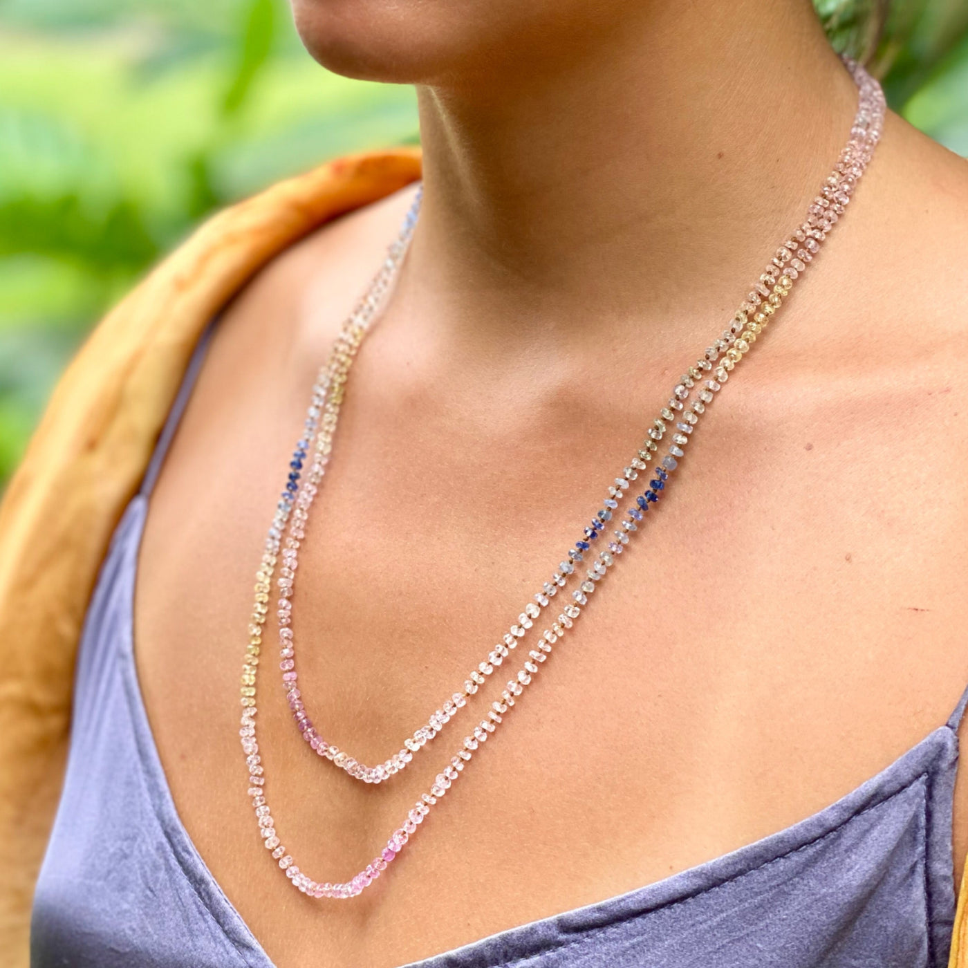 LONG LEI IN PASTEL SAPPHIRE