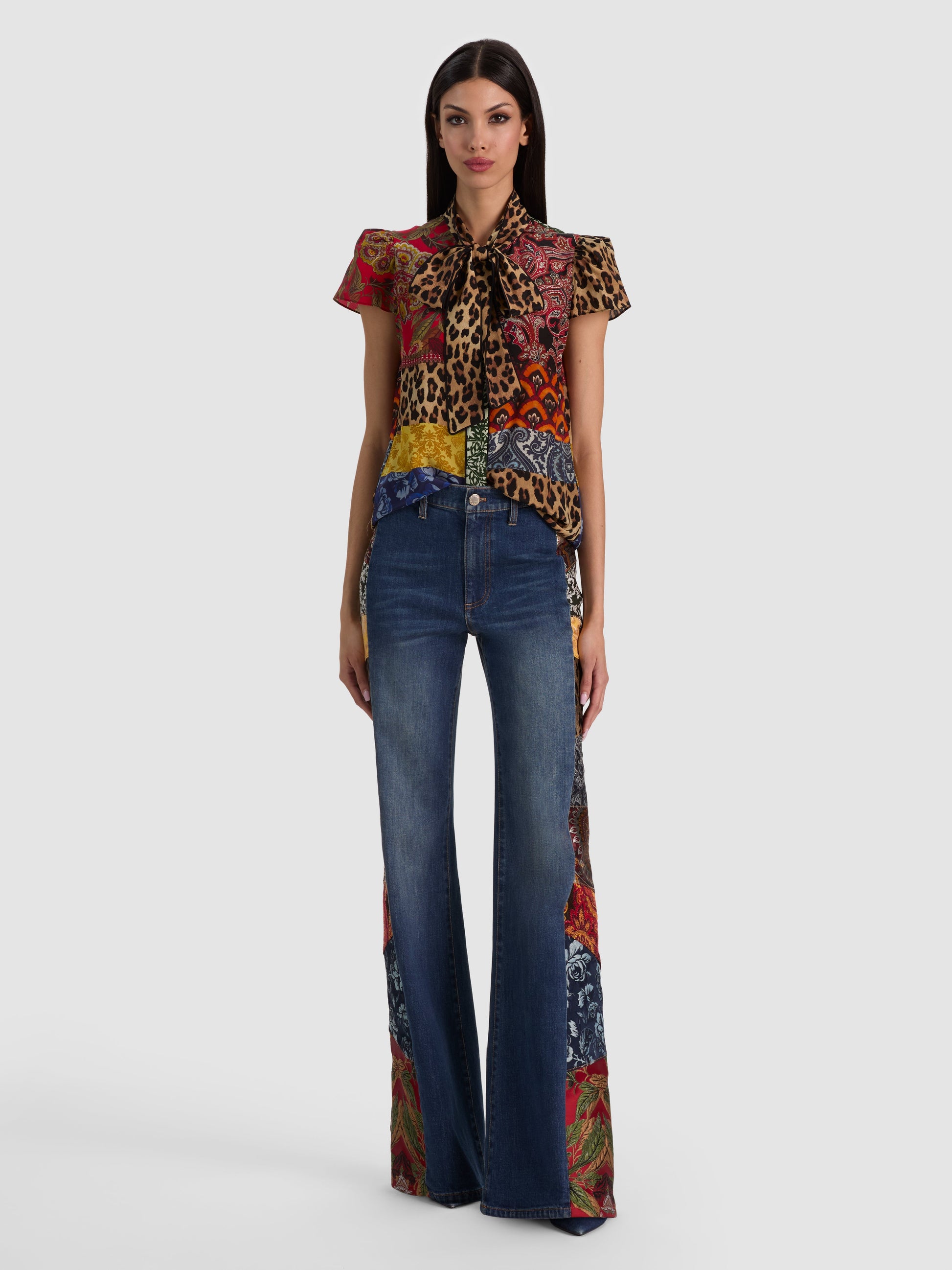 Jeannie Bow Collar Button Down