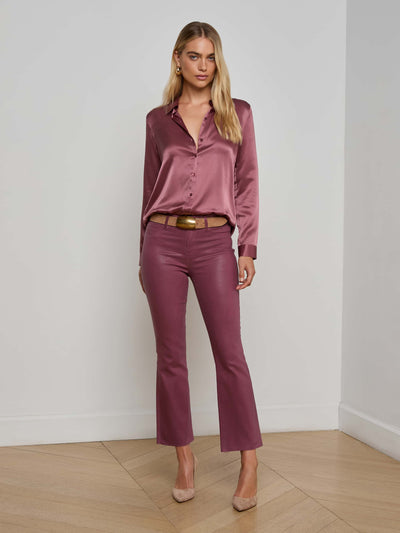 TYLER SILK BLOUSE IN DARK MAUVE