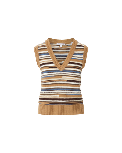HELENKA KNIT VEST IN DARK ACORN MULTI