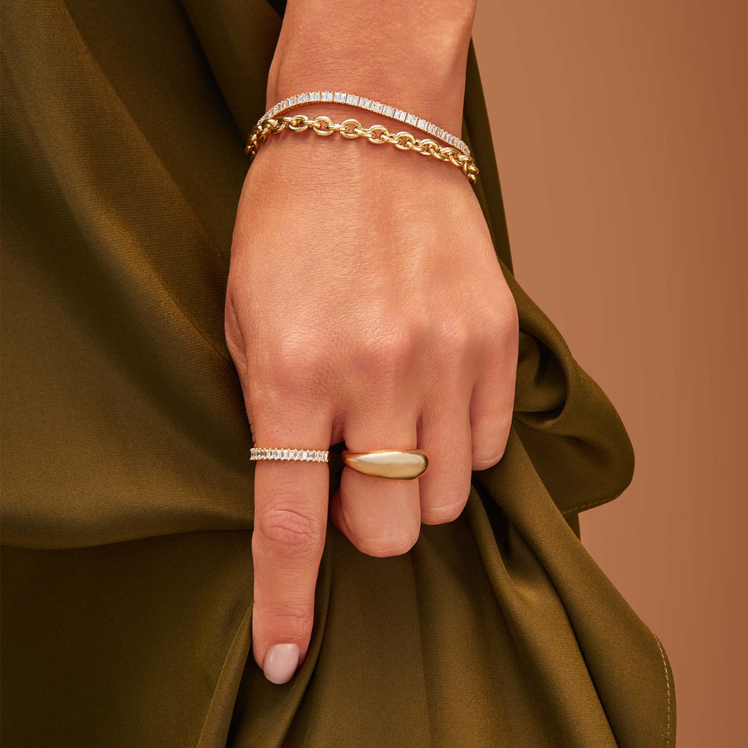 EF Collection Prong Set Diamond Baguette Ring at Romi Boutique