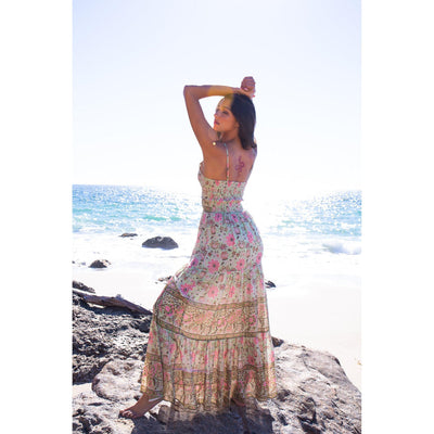 SABRINA MAXI DRESS IN MINT AND PINK FLORAL