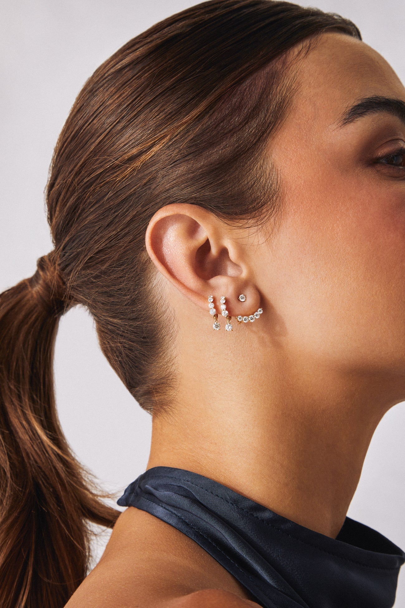 EF Collection Graduated Diamond Ear Jackets at Romi Boutique