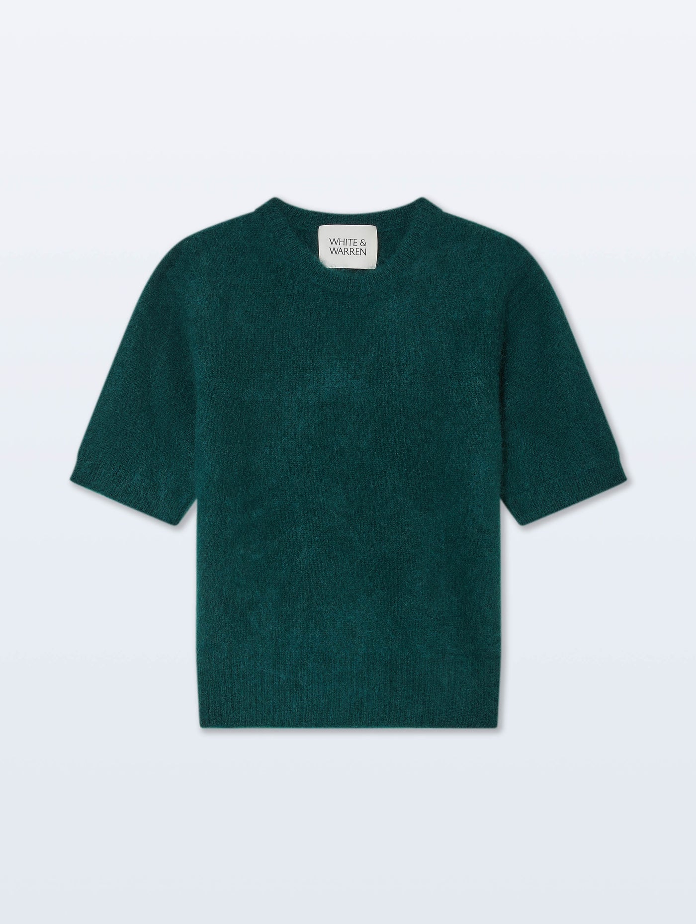 BRUSHED CASHMERE TEE IN TEALWOOD GREEN