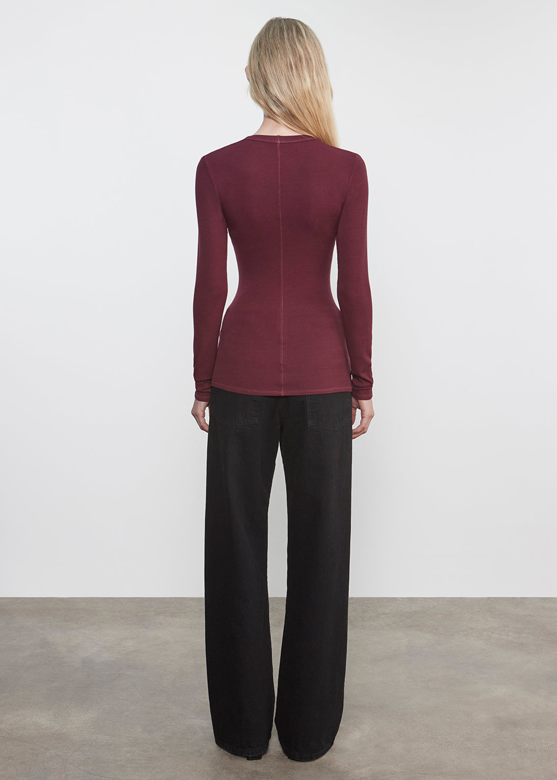 SILK RIB U IN CARMINE