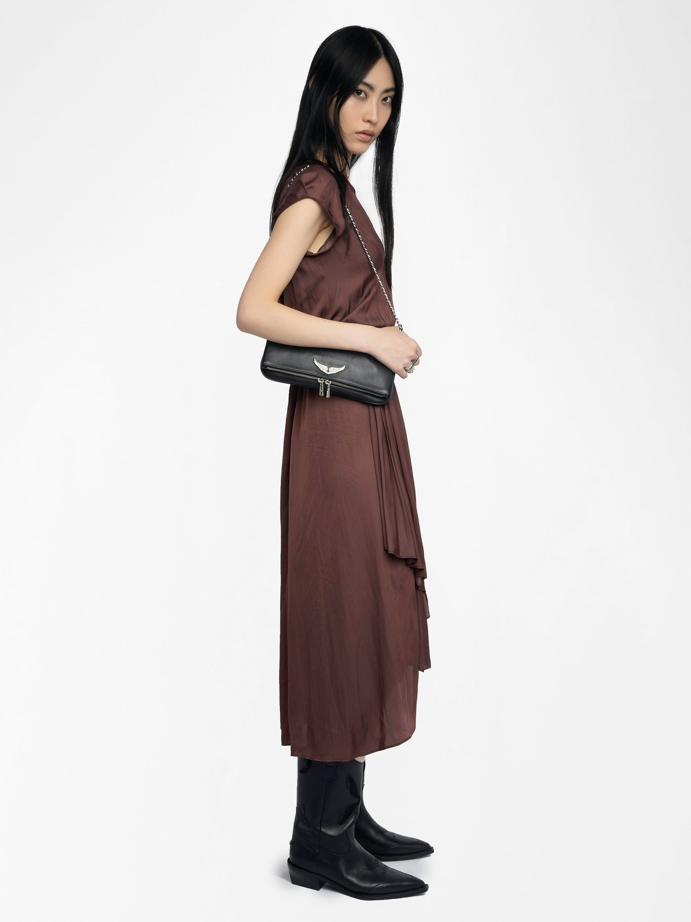 RANDALL DRESS IN BURGUNDY