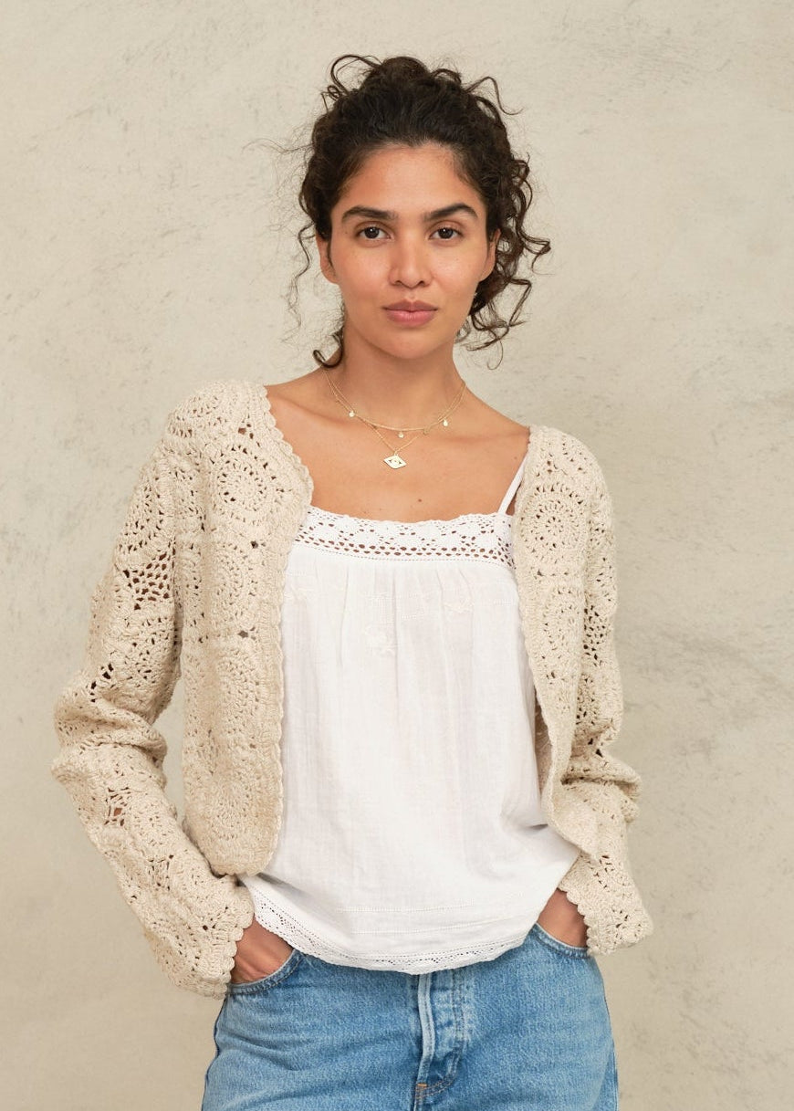 Mabe Maci Crochet Jacket at Romi Boutique