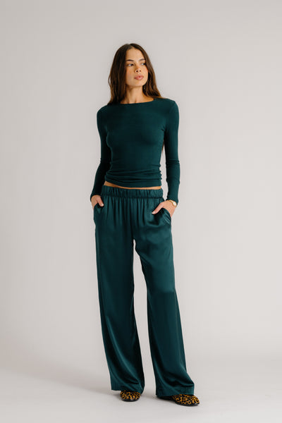 BRYNN WIDE LEG SILK PANT IN SACRAMENTO
